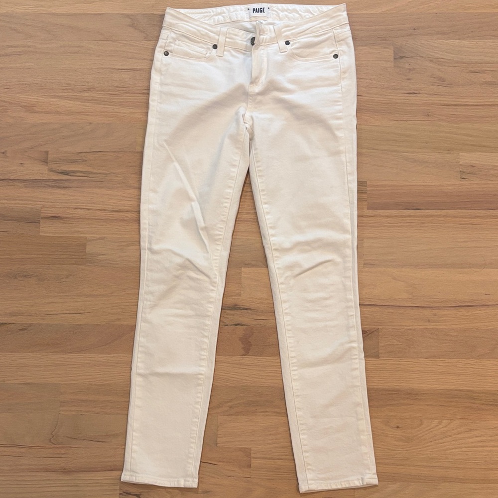PAIGE White Skinny Peg Fit Jeans